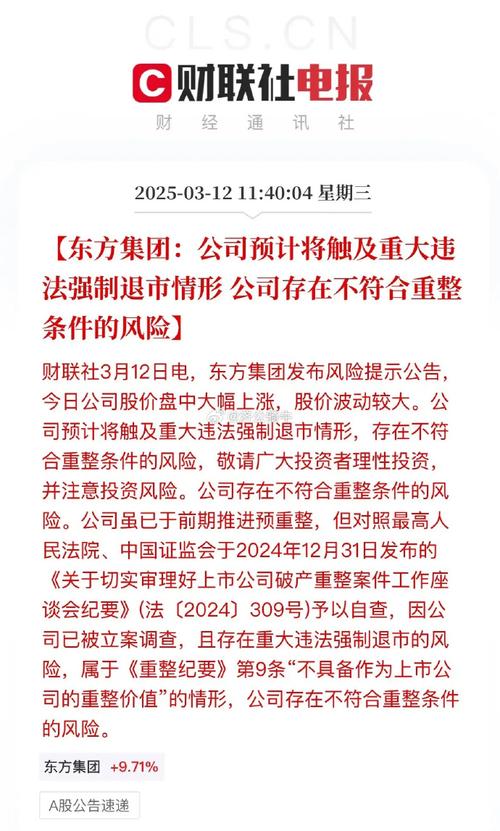 集体财务造假_东方集团重大违法强制退市风险_东方集团股份有限公司 预重整第一次债权人会议